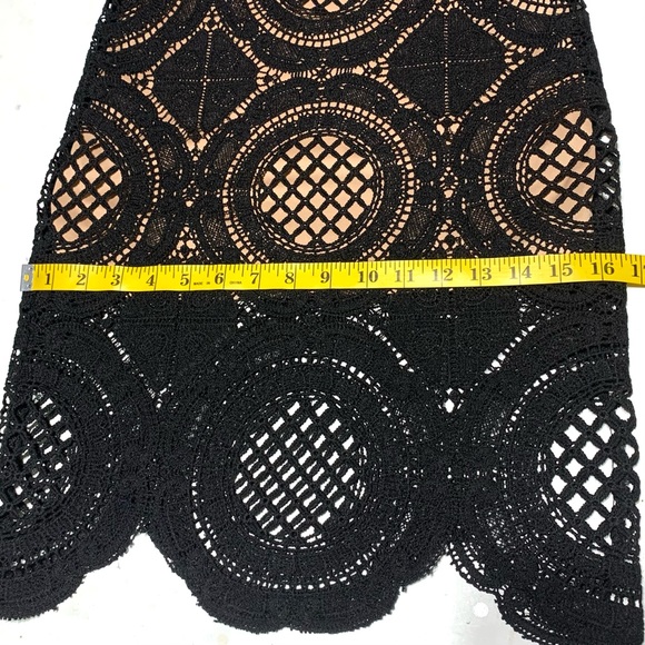 Apeach Black Tan Crochet Pencil Skirt Size Small - Picture 10 of 12
